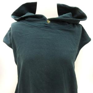 N.HOOLYWOOD パーカー プルオーバー ノースリーブ  コットン 穴あきデザイン 裏毛 緑系 グリーン系 M トップス GY01