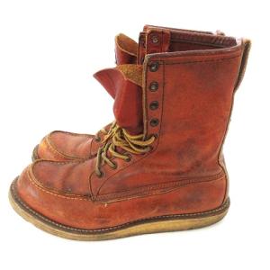 RED WING ロングブーツ 90年代 半円犬タグ ヴィンテージ レザー ブラウン 茶 8.5インチ 27.0cm 靴 シューズ GY01