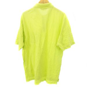 BURBERRY GOLF ポロシャツ 半袖 鹿の子 ロゴ刺繍 襟裏ノバチェック コットン 黄系 イエロー系 LL トップス GY11