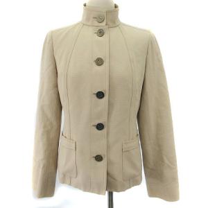 ジャケット 上着 ロゴボタン 無地 コットン ベージュ 38 M位 アウター GY11
