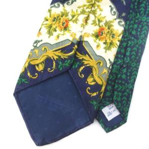 GIVENCHY GENTLEMAN ネクタイ レギュラータイ 花柄 総柄 シルク100％ グリーン 緑 GY11