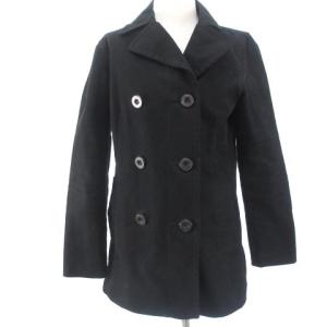 ピーコート Pコート ハーフ 6B 裏ボーダー コットン ブラック 黒 38 M位 アウター GY22