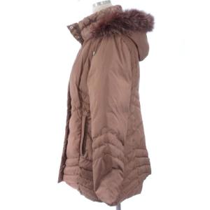 BALMAIN ダウンコート ブルーフォックス ファー ジップアップ ブラウン 茶 M アウター GY11