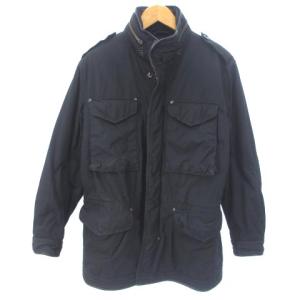 中綿ジャケット フィールドジャケット フード ジップアップ ブラック 黒 M アウター GY11