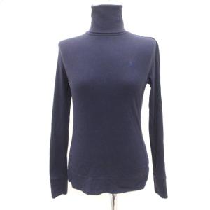 GOLF タートルネック カットソー 長袖 ロゴ 刺繍 ネイビー 紺 S GY11