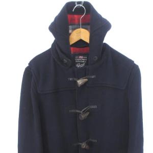 GLOVERALL ダッフルコート 裏チェック ウール ネイビー 紺 38 M位 アウター GY11
