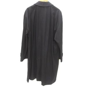 Aquascutum ステンカラーコート 裏地チェック 3L ブラック