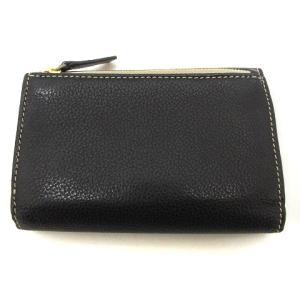 LOEWE 二つ折り財布 ロゴ ゴールド金具 レザー 黒 ブラック ウォレット