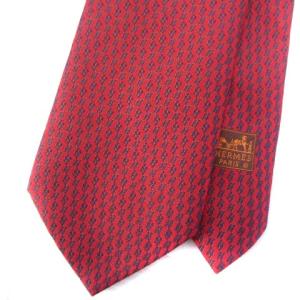ネクタイ レギュラータイ ロゴ 総柄 シルク100％ レッド 赤 GY11