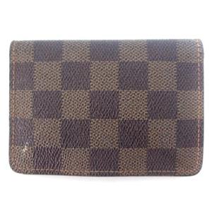 LOUIS VUITTON N60533 ダミエ ポルトドゥ カルトヴェルティカル パスケース 定期入れ ブラウン 茶 CA0936