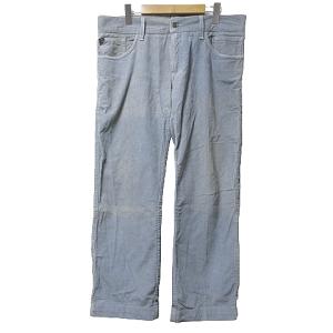14CLASSIC コーデュロイパンツ ロゴプレート 大きいサイズ 52 XL相当 スモーキーブルー GY01 X