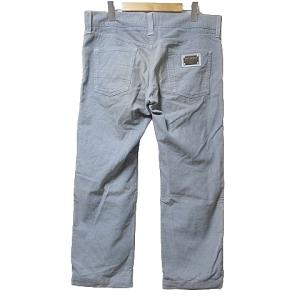 DOLCE&GABBANA 14CLASSIC コーデュロイパンツ ロゴプレート 大きいサイズ 52 XL相当 スモーキーブルー GY01 X