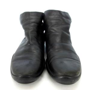 PRADA SPORT 3204 ショートブーツ ベルト レザー ロゴ 黒 ブラック 37.5 24cm相当 靴 シューズ GY01