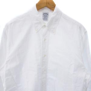 Brooks Brothers シャツ 長袖 ボタンダウン 無地 コットン 白 ホワイト USA16 XL位 トップス