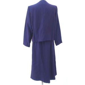 CARVEN Noble セットアップ ジャケット スカート ロング ウール シルク混 パープル 紫 48 XXL位 大きいサイズ GY18