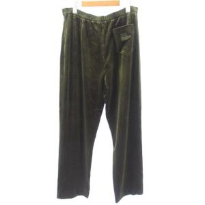 GIVENCHY GLAMOUR ヴィンテージ ベルベットパンツ ベロア ロゴ 刺繍 カーキ 46 XL位 大きいサイズ GY18