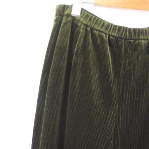 GIVENCHY GLAMOUR ヴィンテージ ベルベットパンツ ベロア ロゴ 刺繍 カーキ 46 XL位 大きいサイズ GY18