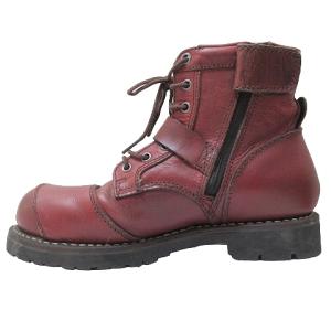 ALPHA INDUSTRIES バイカーブーツ エンジニアブーツ ミドルカット レザー ジップ 27cm 赤茶 レッド 靴 シューズ GY01 X