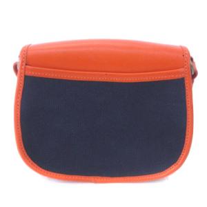 RUGBY RALPH LAUREN ショルダーバッグ ポシェット ラウンド キャンバス レザー 切替 オレンジ ネイビー 鞄
