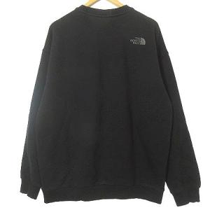 THE NORTH FACE スウェット トレーナー ロゴプリント クルーネック 裏毛 NM5ML70A 黒 ブラック XL GY01