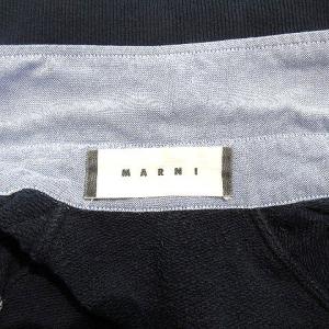 MARNI シャツ 長袖 ドッキング 切替 シャンブレー スウェット 比翼 裏毛 青系 ブルー系 46