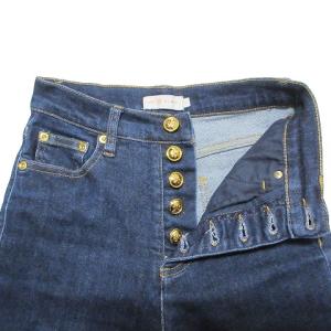 TORY BURCH デニムパンツ スキニー ジーンズ 金ボタン ハイウエスト インディゴ ストレッチ 25 紺 ネイビー SM1 X