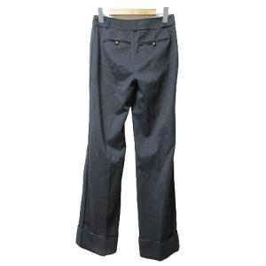 LOUIS VUITTON 美品 スラックス パンツ ウール ロールアップ 金ボタン 34 S相当 ダークグレー SM1 X