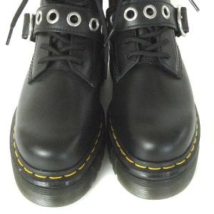Dr.Martens AUDRICK 8IB HDW 8ホール ショートブーツ 厚底 レースアップ ベルト レザー 黒 ブラック UK6 25cm