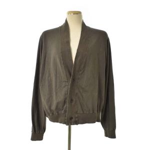 23SS Lovable ジャージーカーディガン 長袖 ショート丈 リネン コットン 茶 ブラウン 23-070-500-7190-1-0