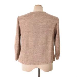 mina perhonen nostalgia ノスタルジア カーディガン Vネック 七分袖 リネン 38 M 茶 ブラウン系 US8981