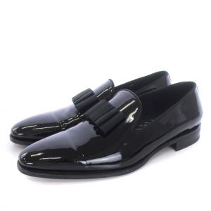 S82L00015 オペラシューズ エナメル リボン ブラック 43