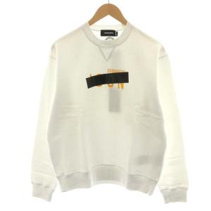 タグ付き Icon Taped Sweater トレーナー 長袖 ロゴ 裏起毛 S 白 ホワイト S79GU0048