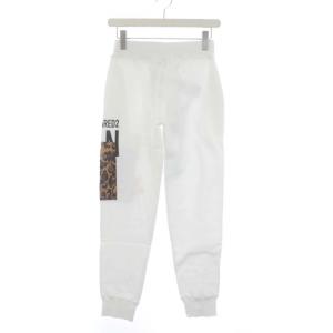 DSQUARED2 Jogging pant スウェット ジョガーパンツ イージー ヒョウ柄 レオパードポケット ロゴ 裏起毛 XXS 白 ホワイト