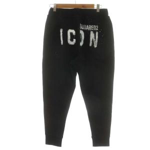 DSQUARED2 タグ付き Icon Spray Ski Jog スウェットパンツ ジョガーパンツ ロゴ コットン XS 黒 ブラック S79KA0024