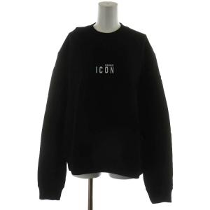 タグ付き ICON スウェット トレーナー 長袖 ロゴ 裏起毛 XS 黒 ブラック S80GU0011