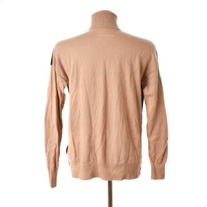 MM6 Maison Margiela ニット セーター 長袖 タートルネック プリント ウール S 黒 ブラック 茶 ブラウン S52HA0129