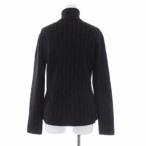 FENDI ヴィンテージ ズッカ柄 長袖 ニット セーター タートルネック 42 M 茶 ブラウン