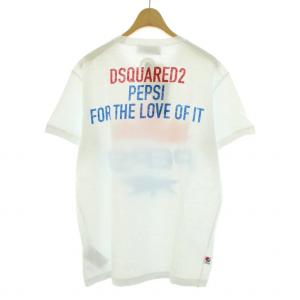 DSQUARED2 タグ付き PEPSI S78GD0041 ロゴTシャツ カットソー 半袖 クルーネック プリント コットン 白 ホワイト M