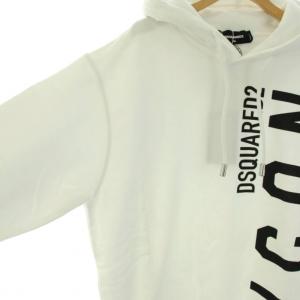 DSQUARED2 Icon Cool Hoodie S79GU0065 パーカー プルオーバー 裏起毛 白