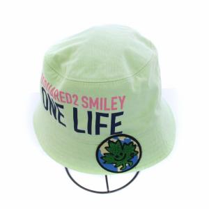 タグ付き ONE LIFE ONE PLANET バケットハット 帽子 ロゴプリント S82HA0031 緑 グリーン S