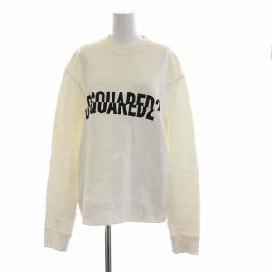 SWEATSHIRT COOL FIT スウェット トレーナー 長袖 クルーネック ロゴ 裏起毛 S 白 ホワイト S75GU0228