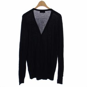 BED J.W. FORD リステア限定 Russian ニットカーディガン 長袖 Vネック トランプ刺繍 ウール 黒 ブラック BF-KT0003