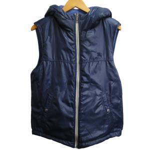 BURBERRY BLACK LABEL 中綿フーデッドベスト リバーシブルジャケット ホースロゴ刺? D1P13-812-25 紺 ネイビー 3 L アウター