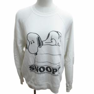 ×PEANUTS ピーナッツ コラボ トレーナー スウェット ダメージ加工 M4007894 長袖 白 ホワイト Sサイズ