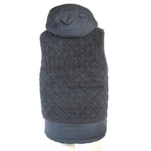 Patagonia リバーシブル ベスト 中綿 フーディー フリース ボア ジップアップ ワンポイント ロゴ グレー XS GY01