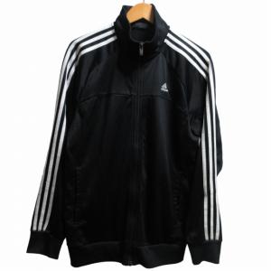 adidas セットアップ トラックジャケット ジャージ ジップブルゾン パンツ ストレート ゴムウエスト ロゴ刺? 黒 ブラック Lサイズ