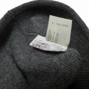 N.HOOLYWOOD エヌハリ ニット帽 帽子 ビーニー ウール混 刺繍 灰色 グレー GY03