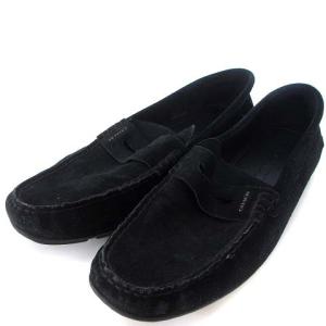 COACH コインローファー スエード メタルロゴ FG2985 黒 ブラック US10 27.5cm相当 シューズ