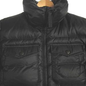 RUGBY RALPH LAUREN ダウンジャケット ダブルジップ ナイロン キルト ボリューム襟 ロゴ刺繍 チェック裏地 黒 ブラック S SM3