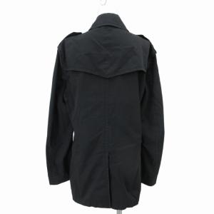 BURBERRY BLACK LABEL トレンチコート ジャケット ロゴボタン 裏地ノバチェック ひざ丈 M 黒 ブラック
